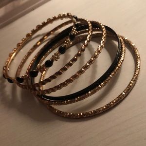 Gold and Black Bracelet Set